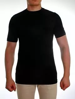 Черная эластичная футболка со стильными красными вставками на плече Don Jose 94231 черный распродажа